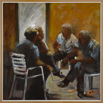 Gatherings 001 by Mauree Rosen, Oil Painting, 19 x 13inches(48x33cm)