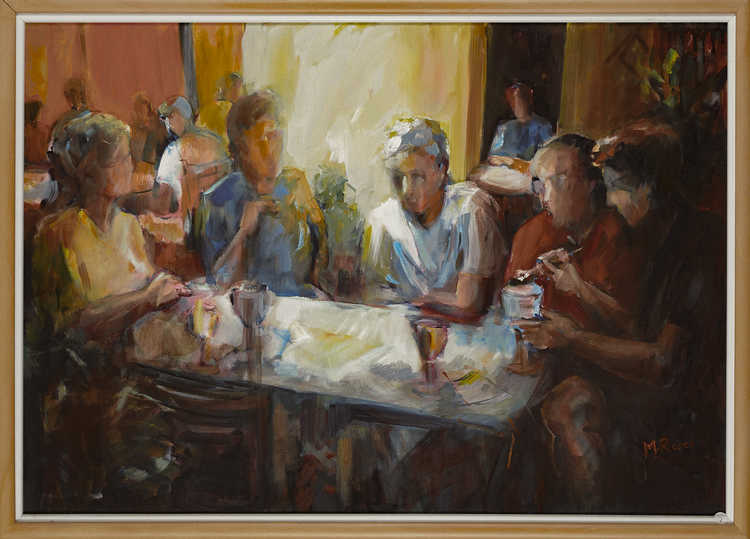 Gatherings 013 by Mauree Rosen, Oil Painting, 19 x 13inches(48x33cm)