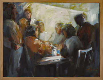 Gatherings 027 by Mauree Rosen, Oil Painting, 19 x 13inches(48x33cm)