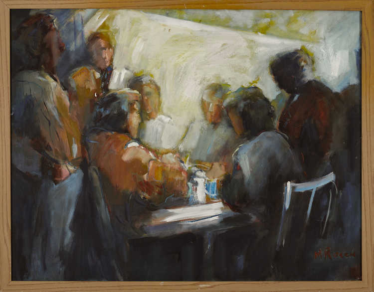 Gatherings 027 by Mauree Rosen, Oil Painting, 19 x 13inches(48x33cm)