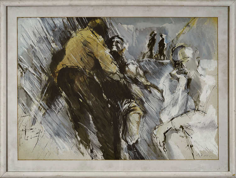 Gatherings 028 by Mauree Rosen, Oil Painting, 19 x 13inches(48x33cm)