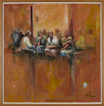 Gatherings 047 by Mauree Rosen, Oil Painting, 19 x 13inches(48x33cm)