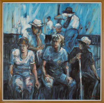 Gatherings 052 by Mauree Rosen, Oil Painting, 19 x 13inches(48x33cm)