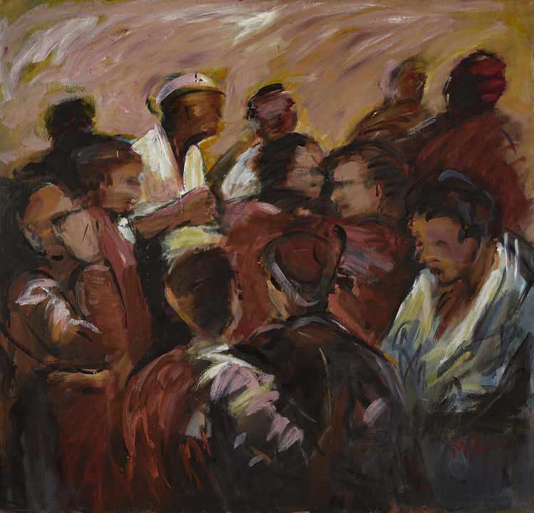 Gatherings 112 by Mauree Rosen, Oil Painting, 19 x 13inches(48x33cm)