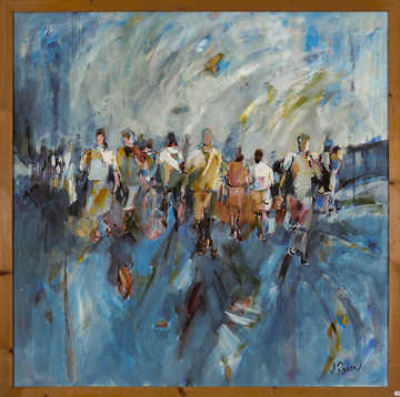 People / Landscapes 005 by Mauree Rosen, Oil Painting, 19 x 13inches(48x33cm)