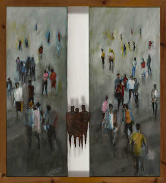 People / Landscapes 010 by Mauree Rosen, Oil Painting, 19 x 13inches(48x33cm)