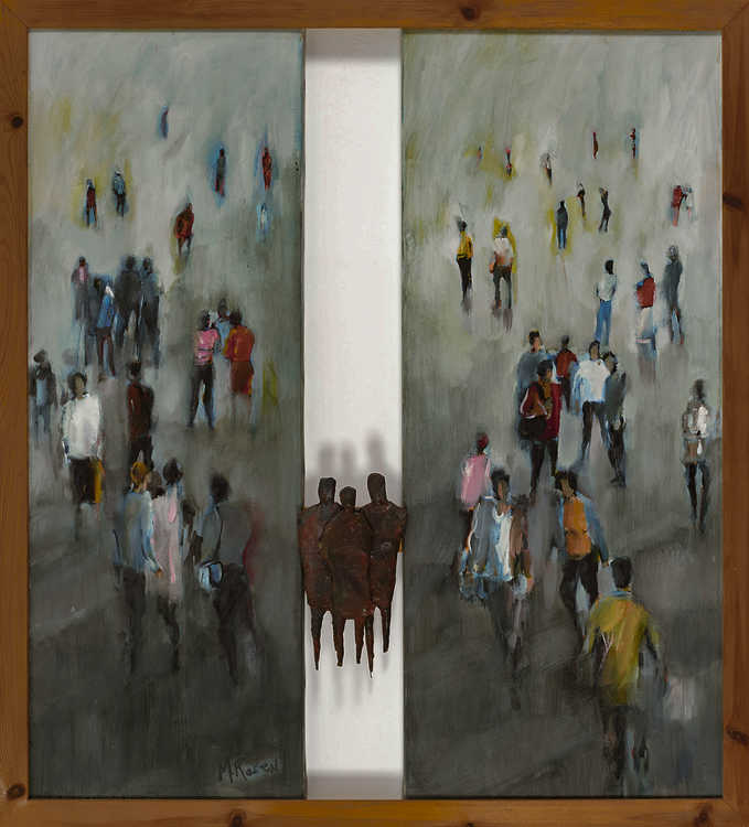 People / Landscapes 010 by Mauree Rosen, Oil Painting, 19 x 13inches(48x33cm)