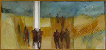 People / Landscapes 012 by Mauree Rosen, Oil Painting, 19 x 13inches(48x33cm)