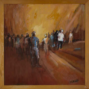 People / Landscapes 014 by Mauree Rosen, Oil Painting, 19 x 13inches(48x33cm)