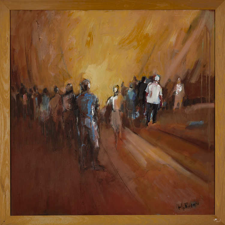 People / Landscapes 014 by Mauree Rosen, Oil Painting, 19 x 13inches(48x33cm)