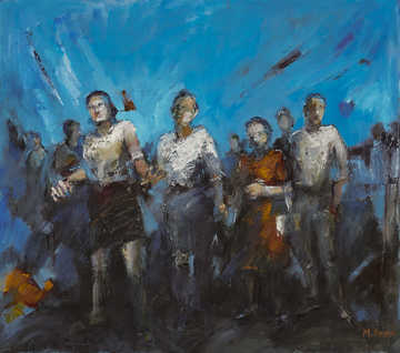 People / Landscapes 016 by Mauree Rosen, Oil Painting, 19 x 13inches(48x33cm)