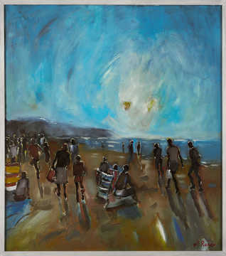 People / Landscapes 020 by Mauree Rosen, Oil Painting, 19 x 13inches(48x33cm)