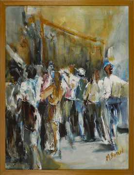 People / Landscapes 043 by Mauree Rosen, Oil Painting, 19 x 13inches(48x33cm)