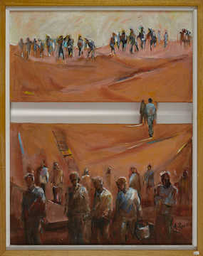 People / Landscapes 046 by Mauree Rosen, Oil Painting, 19 x 13inches(48x33cm)