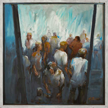 People / Landscapes 057 by Mauree Rosen, Oil Painting, 19 x 13inches(48x33cm)