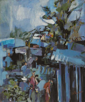 People / Landscapes 065 by Mauree Rosen, Oil Painting, 19 x 13inches(48x33cm)