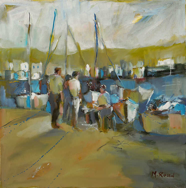 People / Landscapes 068 by Mauree Rosen, Oil Painting, 19 x 13inches(48x33cm)