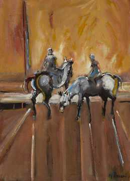 People / Landscapes 070 by Mauree Rosen, Oil Painting, 19 x 13inches(48x33cm)