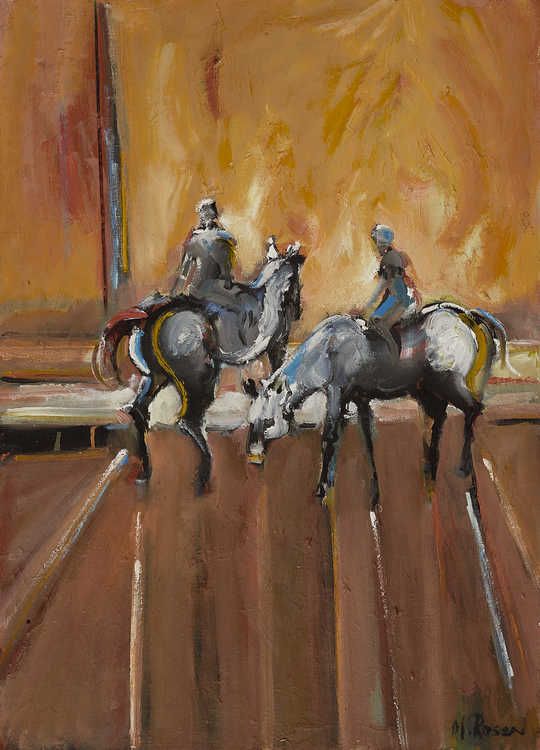 People / Landscapes 070 by Mauree Rosen, Oil Painting, 19 x 13inches(48x33cm)