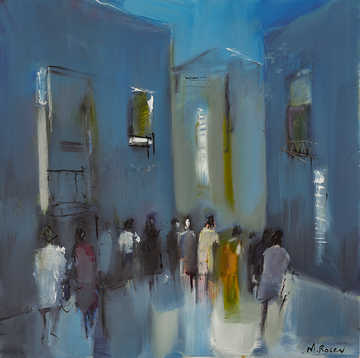 People / Landscapes 079 by Mauree Rosen, Oil Painting, 19 x 13inches(48x33cm)