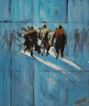 People / Landscapes 081 by Mauree Rosen, Oil Painting, 19 x 13inches(48x33cm)