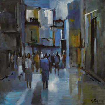 People / Landscapes 084 by Mauree Rosen, Oil Painting, 19 x 13inches(48x33cm)