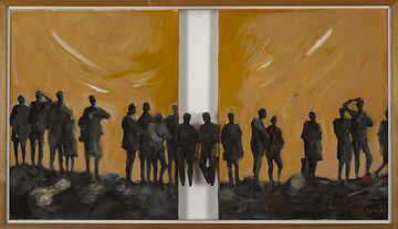 People / Landscapes 114 by Mauree Rosen, Oil Painting, 19 x 13inches(48x33cm)