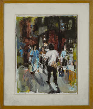 People / Landscapes 120 by Mauree Rosen, Oil Painting, 19 x 13inches(48x33cm)