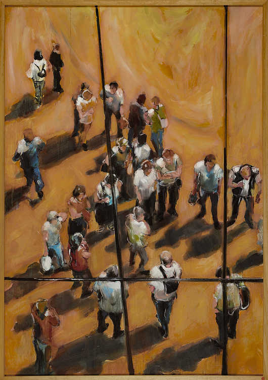 People Top View 032 by Mauree Rosen, Oil Painting, 19 x 13inches(48x33cm)