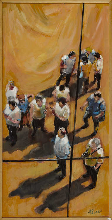 People Top View 033 by Mauree Rosen, Oil Painting, 19 x 13inches(48x33cm)