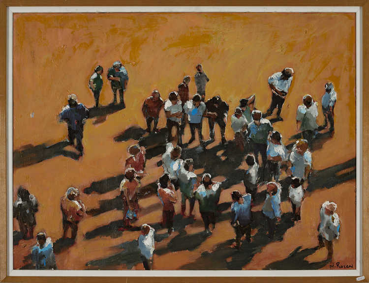 People Top View 045 by Mauree Rosen, Oil Painting, 19 x 13inches(48x33cm)