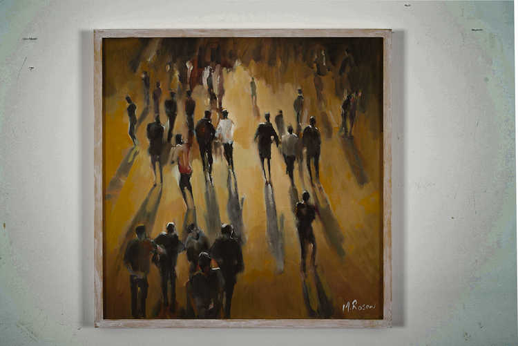 People Top View 074 by Mauree Rosen, Oil Painting, 19 x 13inches(48x33cm)