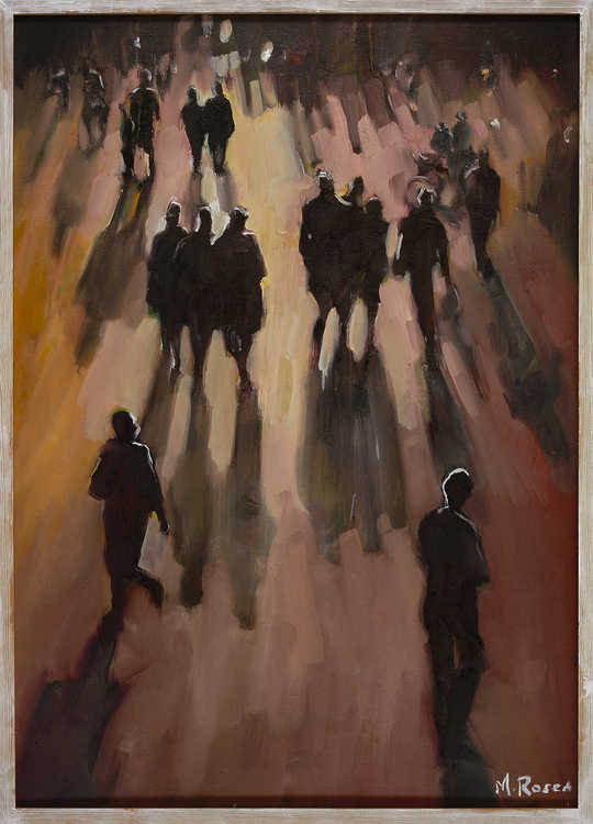 People Top View 075 by Mauree Rosen, Oil Painting, 19 x 13inches(48x33cm)