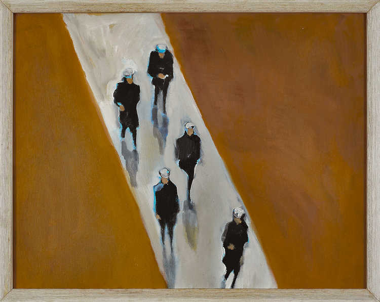 People Top View 098 by Mauree Rosen, Oil Painting, 19 x 13inches(48x33cm)