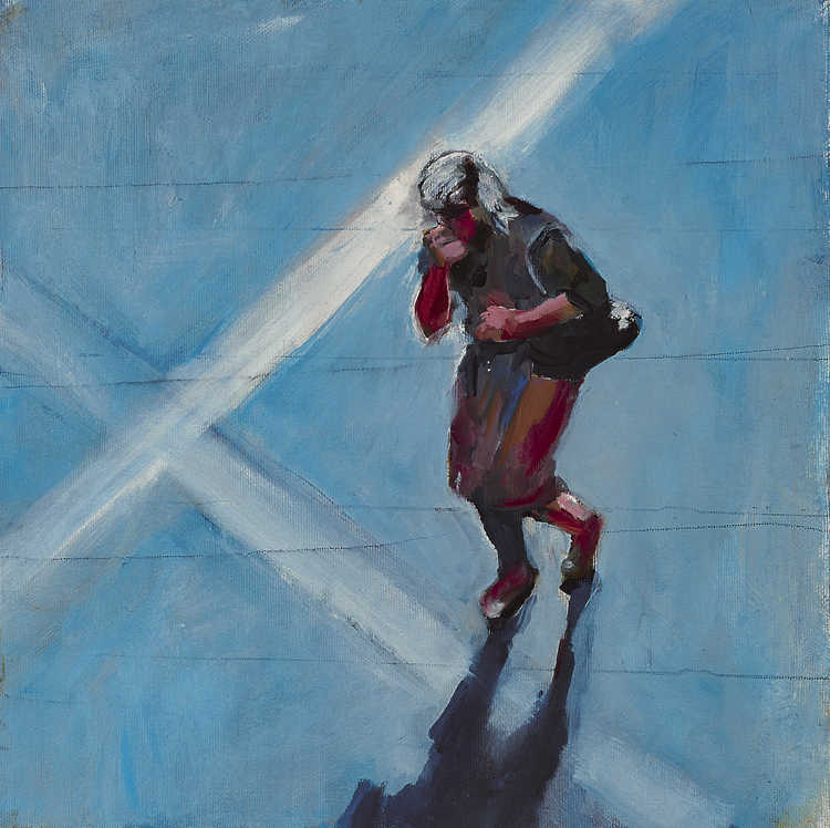 People Top View 101 by Mauree Rosen, Oil Painting, 19 x 13inches(48x33cm)