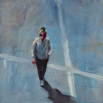 People Top View 102 by Mauree Rosen, Oil Painting, 19 x 13inches(48x33cm)