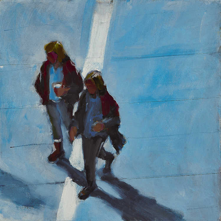 People Top View 103 by Mauree Rosen, Oil Painting, 19 x 13inches(48x33cm)