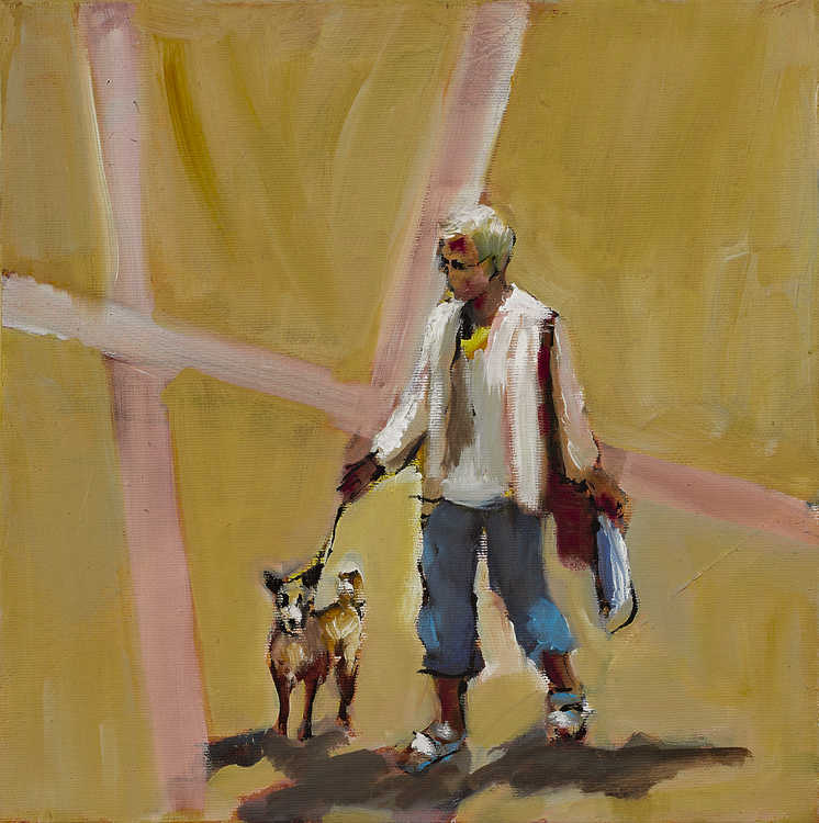 People Top View 104 by Mauree Rosen, Oil Painting, 19 x 13inches(48x33cm)