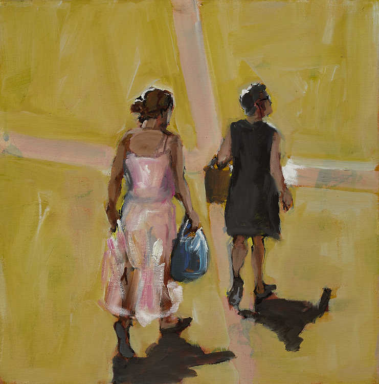 People Top View 106 by Mauree Rosen, Oil Painting, 19 x 13inches(48x33cm)