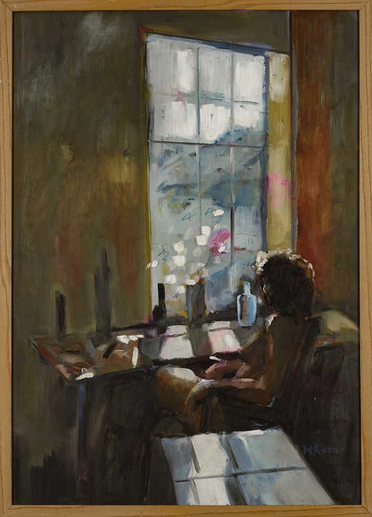 Solo / Portraits 004 by Mauree Rosen, Oil Painting, 19 x 13inches(48x33cm)