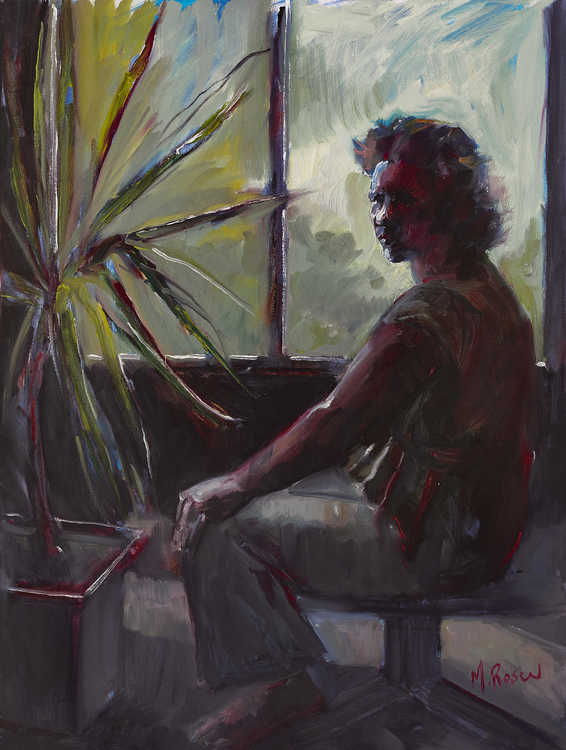 Solo / Portraits 054 by Mauree Rosen, Oil Painting, 19 x 13inches(48x33cm)