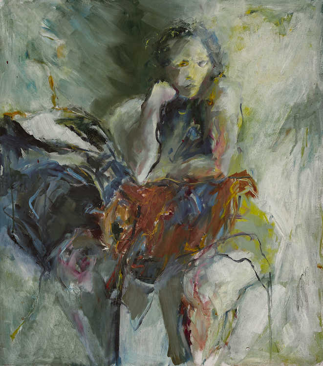 Solo / Portraits 055 by Mauree Rosen, Oil Painting, 19 x 13inches(48x33cm)