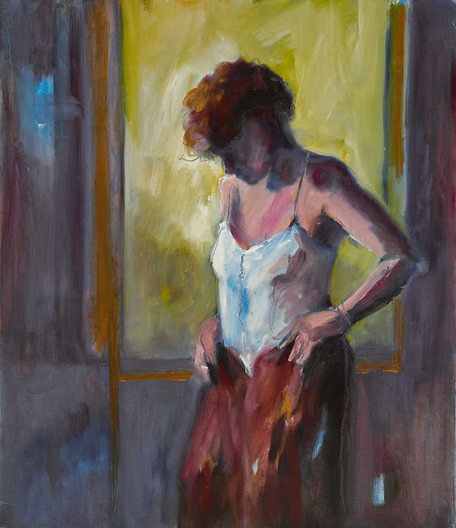 Solo / Portraits 056 by Mauree Rosen, Oil Painting, 19 x 13inches(48x33cm)