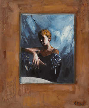 Solo / Portraits 082 by Mauree Rosen, Oil Painting, 19 x 13inches(48x33cm)