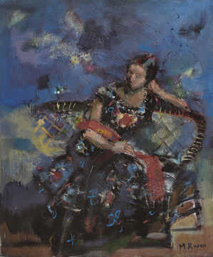 Solo / Portraits 085 by Mauree Rosen, Oil Painting, 19 x 13inches(48x33cm)