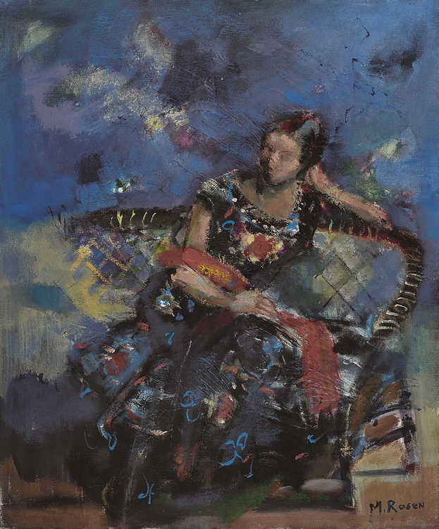 Solo / Portraits 085 by Mauree Rosen, Oil Painting, 19 x 13inches(48x33cm)