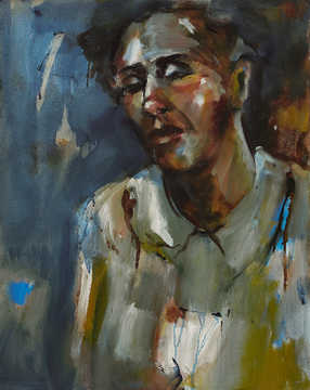Solo / Portraits 095 by Mauree Rosen, Oil Painting, 19 x 13inches(48x33cm)