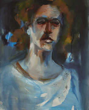 Solo / Portraits 096 by Mauree Rosen, Oil Painting, 19 x 13inches(48x33cm)