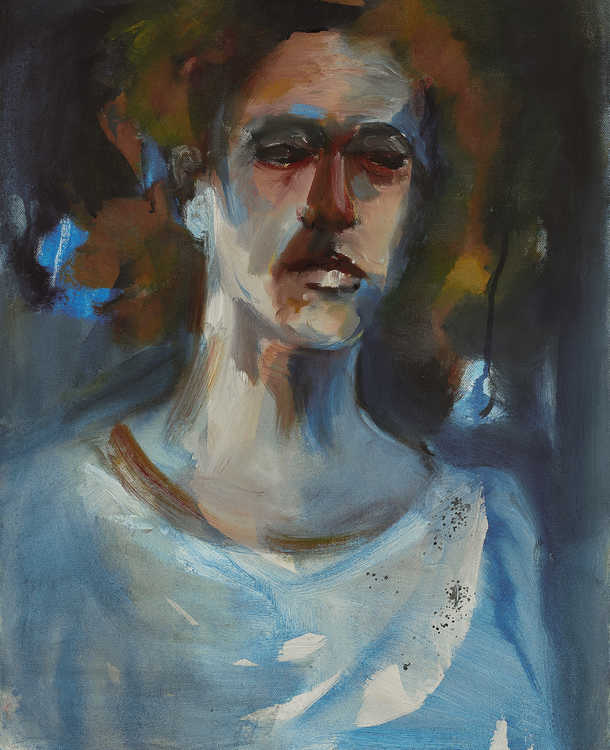Solo / Portraits 096 by Mauree Rosen, Oil Painting, 19 x 13inches(48x33cm)