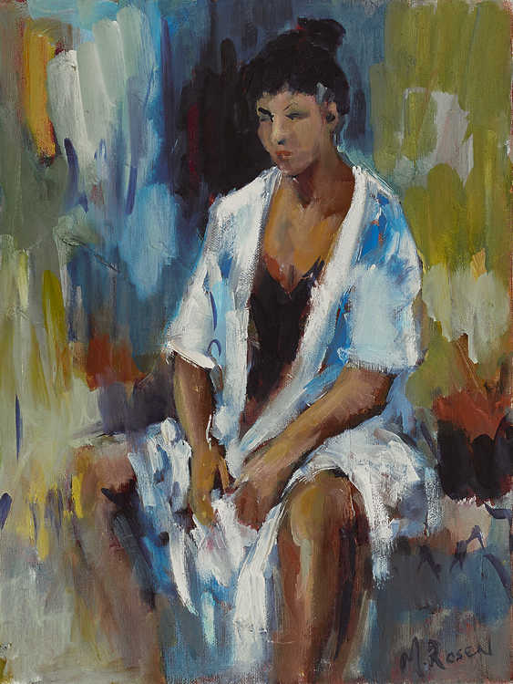 Solo / Portraits 099 by Mauree Rosen, Oil Painting, 19 x 13inches(48x33cm)